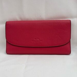 Coach Fuchsia Leather Women's Wallet